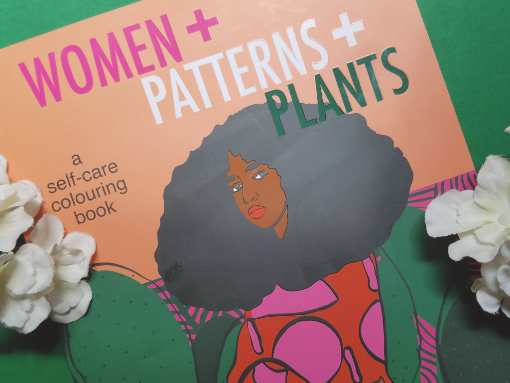 self-care coloring book women+patterns+plants mommyrandr