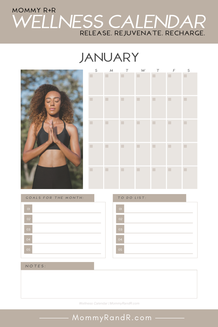 Undated Wellness Calendar mommyrandr
