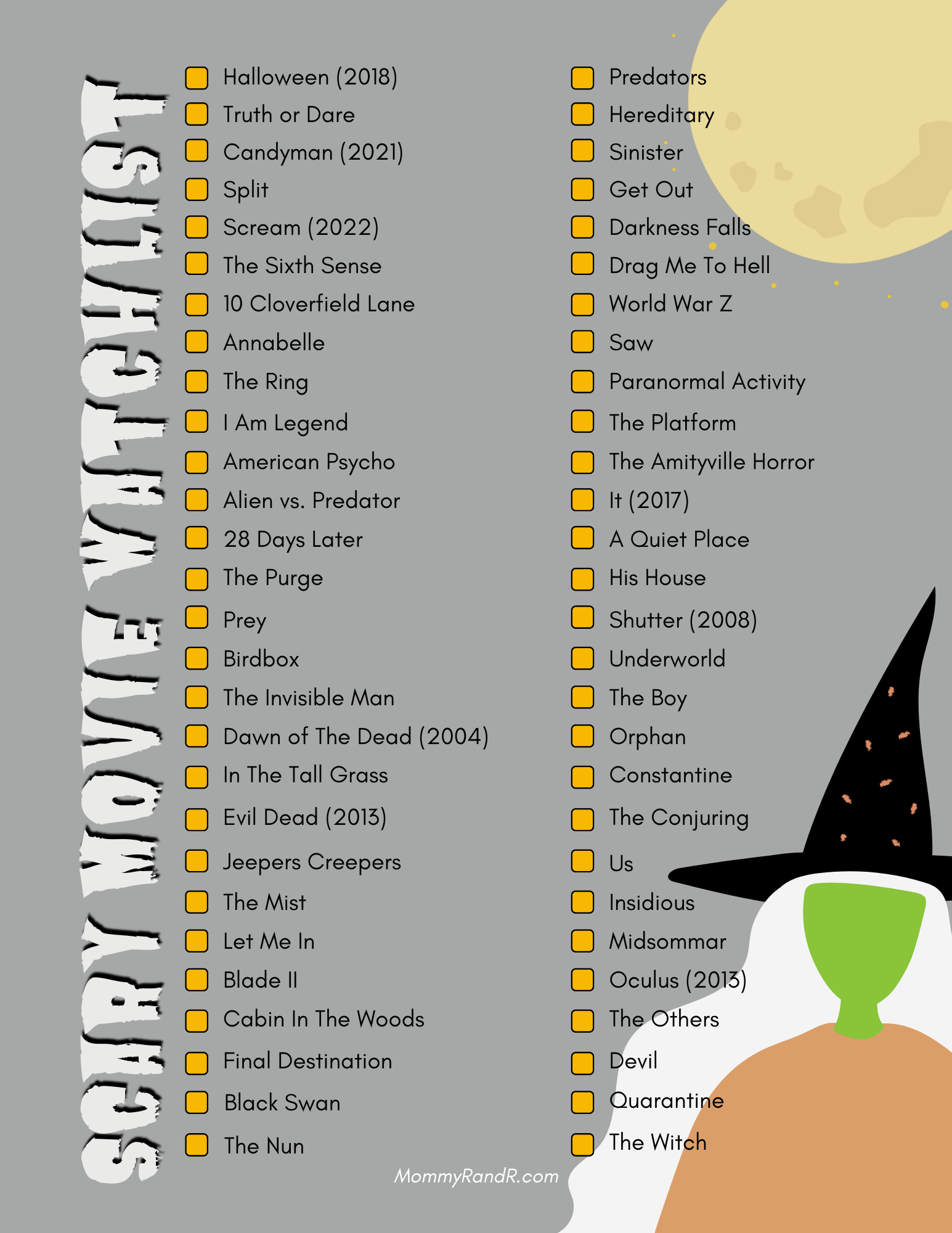 scary movies watchlist
